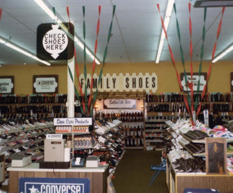 Walmart family shoe department from the 1970s.