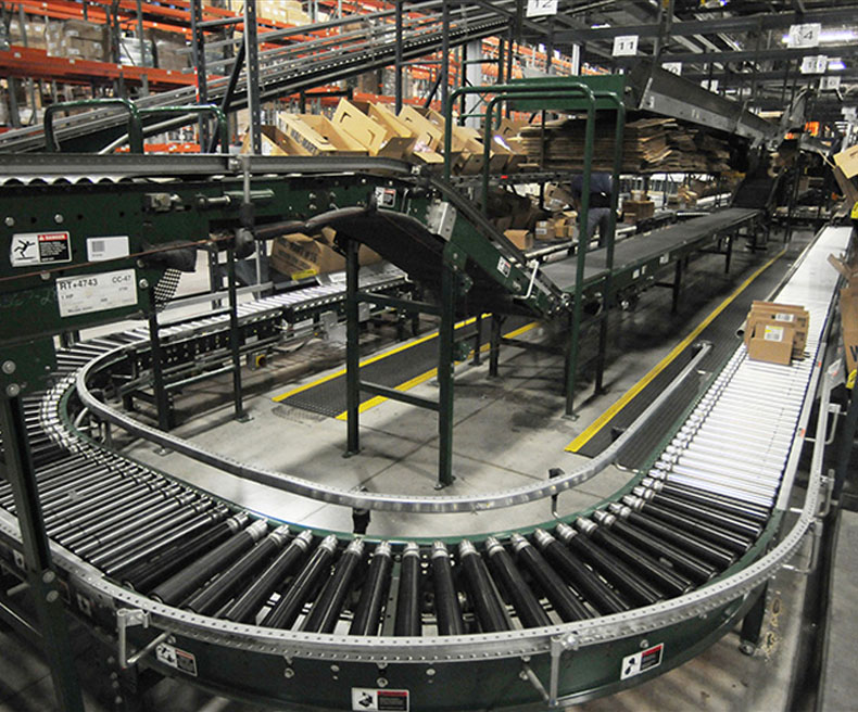 Walmart facilities organizing packages ordered from Walmart.com