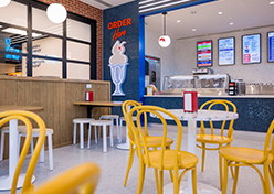 Inside view of Spark Cafe at the Walmart Museum