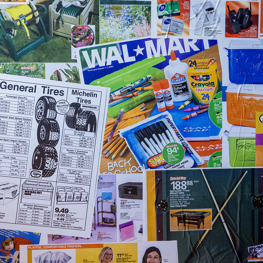 Walmart Ads laid out overlapping