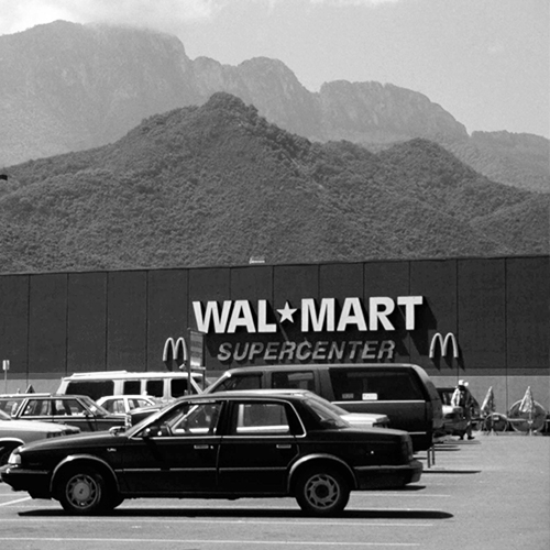 Walmart with mountains in background
