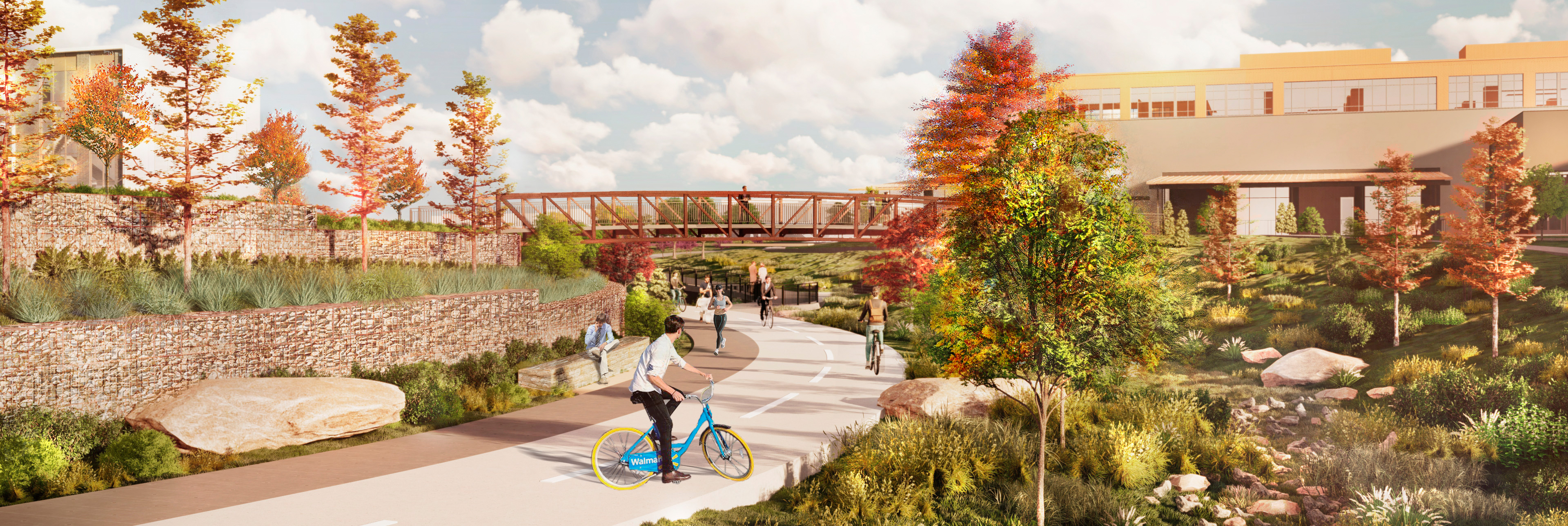 New Walmart Home Office Pedestrian and Bike Lane