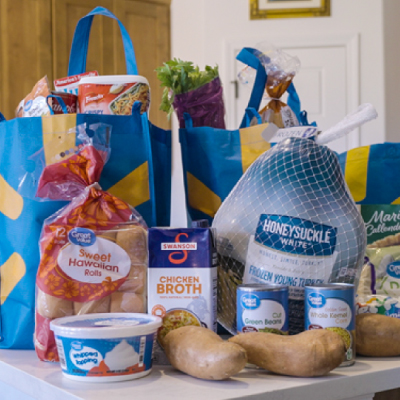 Holiday meal in kitchen