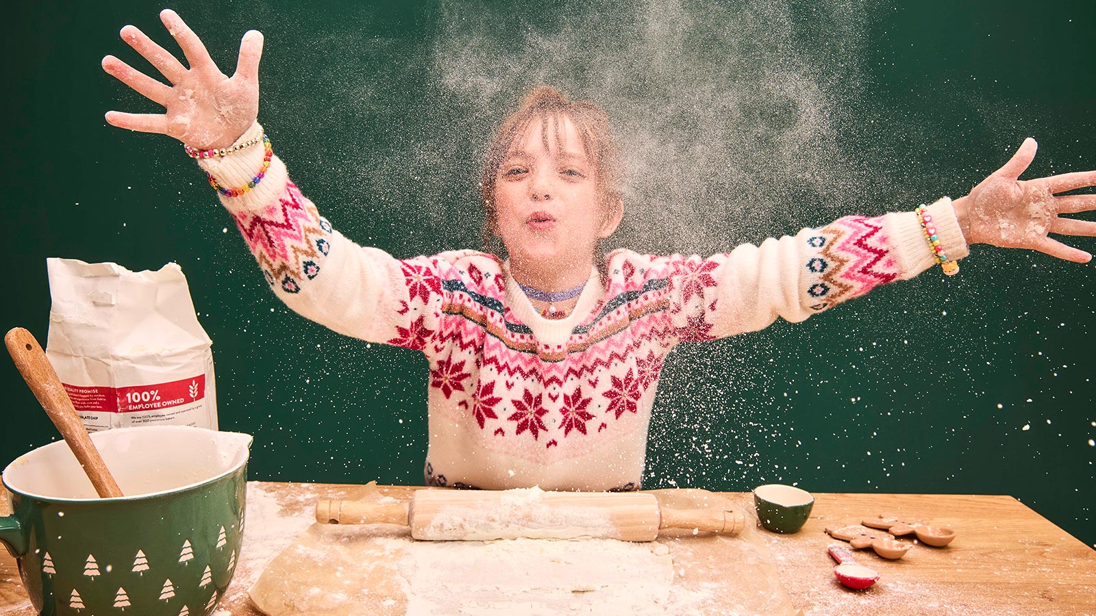 Girl baking cookies
