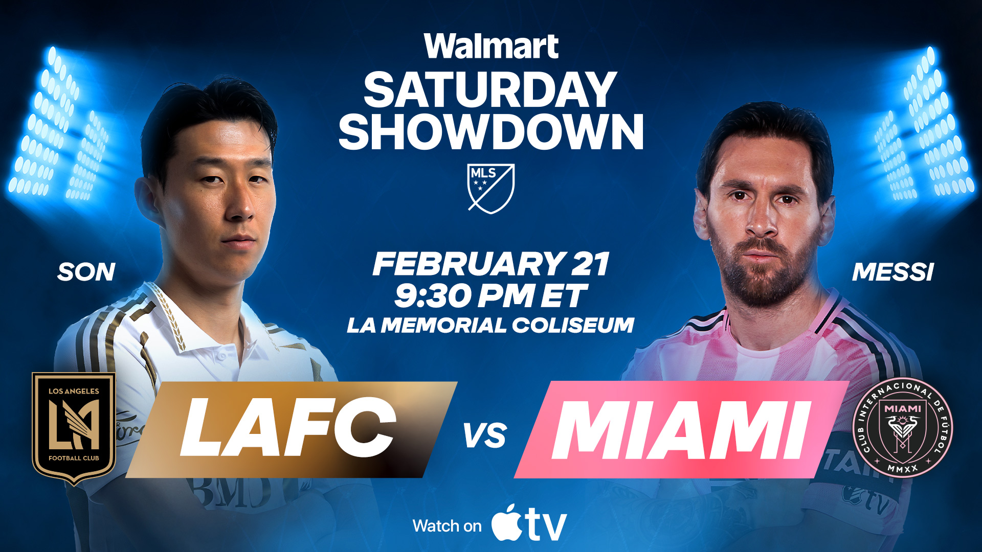 LAFC vs Miami MLS Walmart Saturday Showdown Graphic