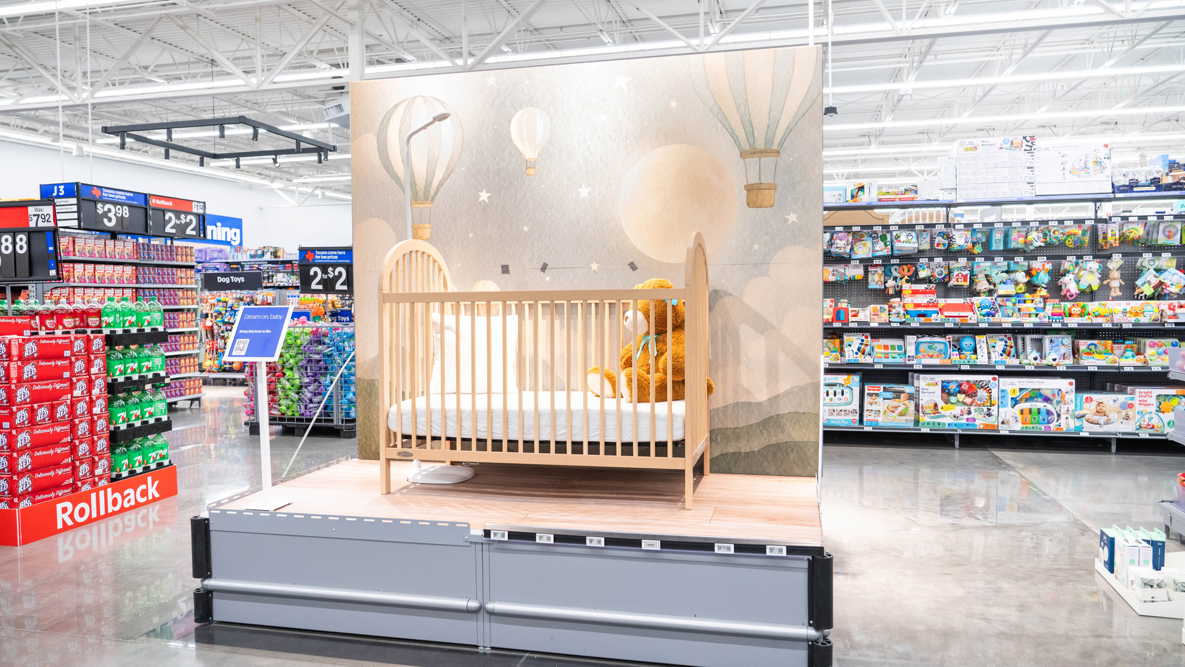 Nursery Crib Display in Walmart