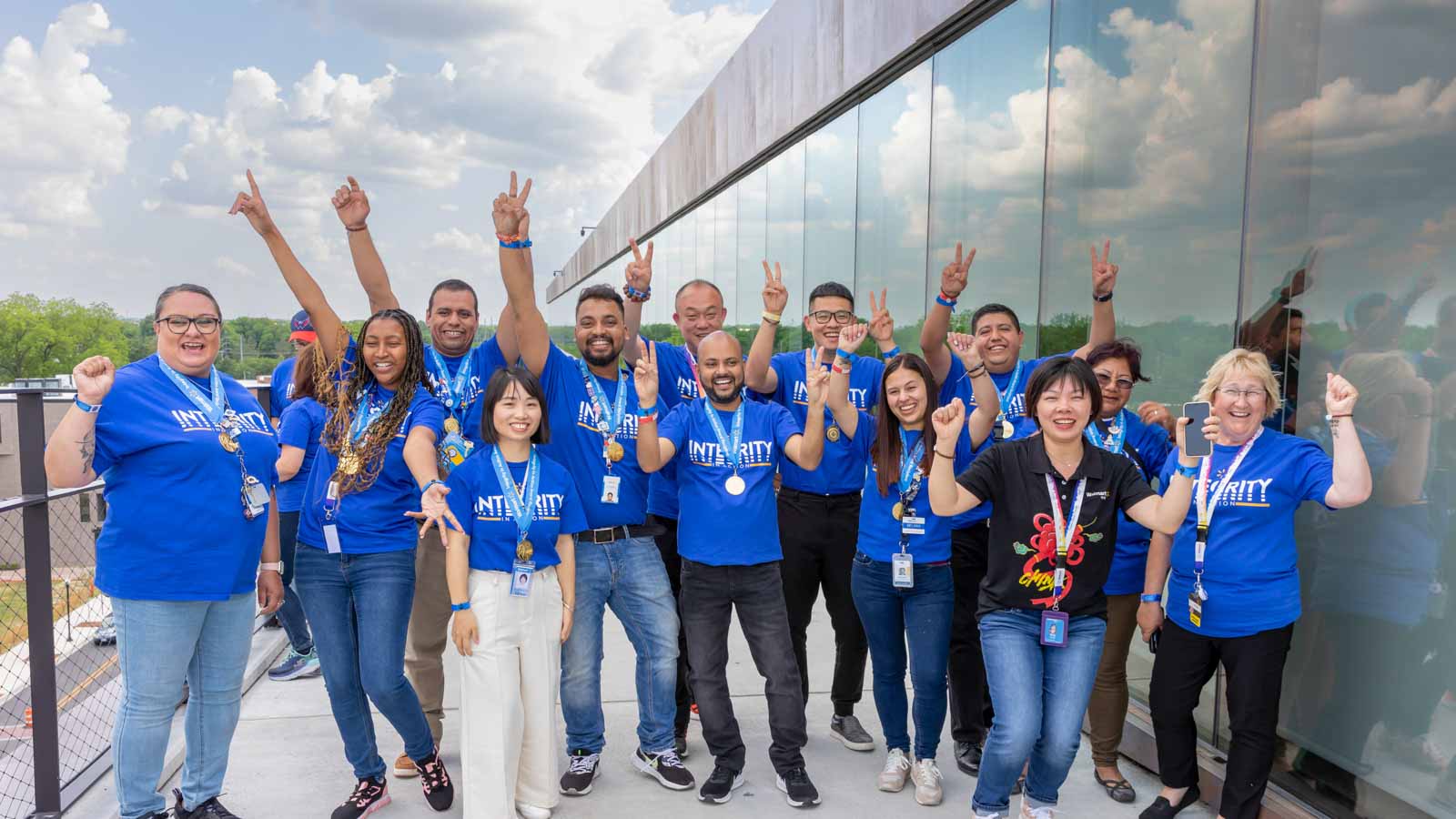 Associates gather atop The Ledger in Bentonville, Ark.
