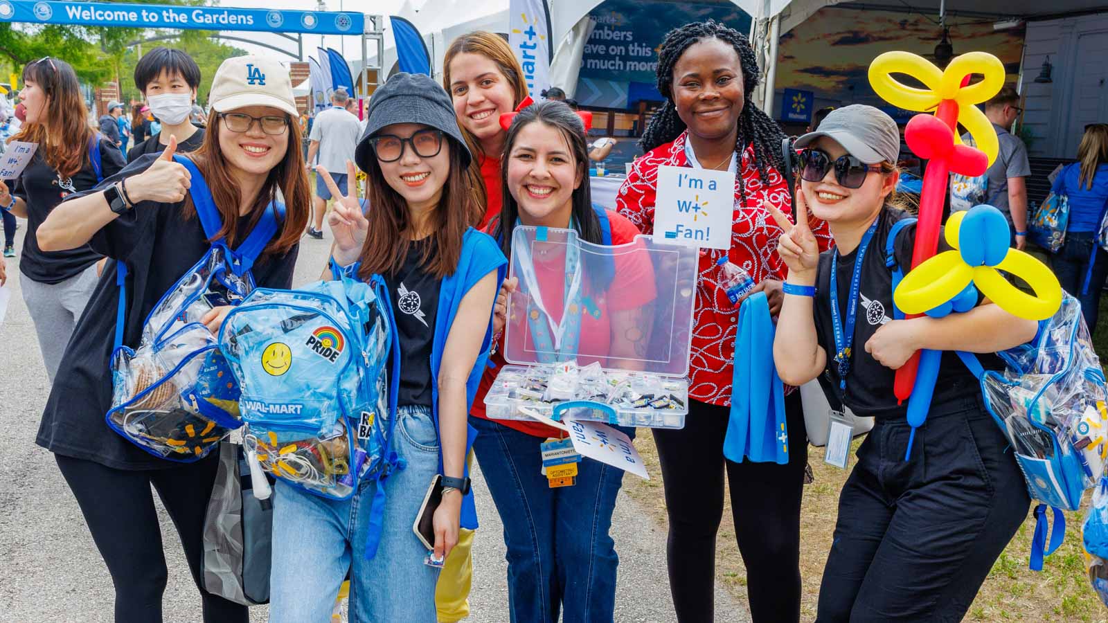 Associates gather outside the Gardens at Associate's Week.