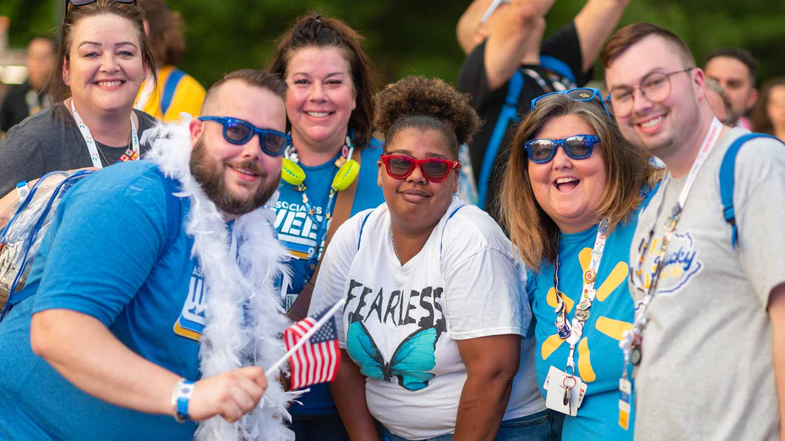 Associates show their Walmart and USA pride in a group image during Associate's week. 
