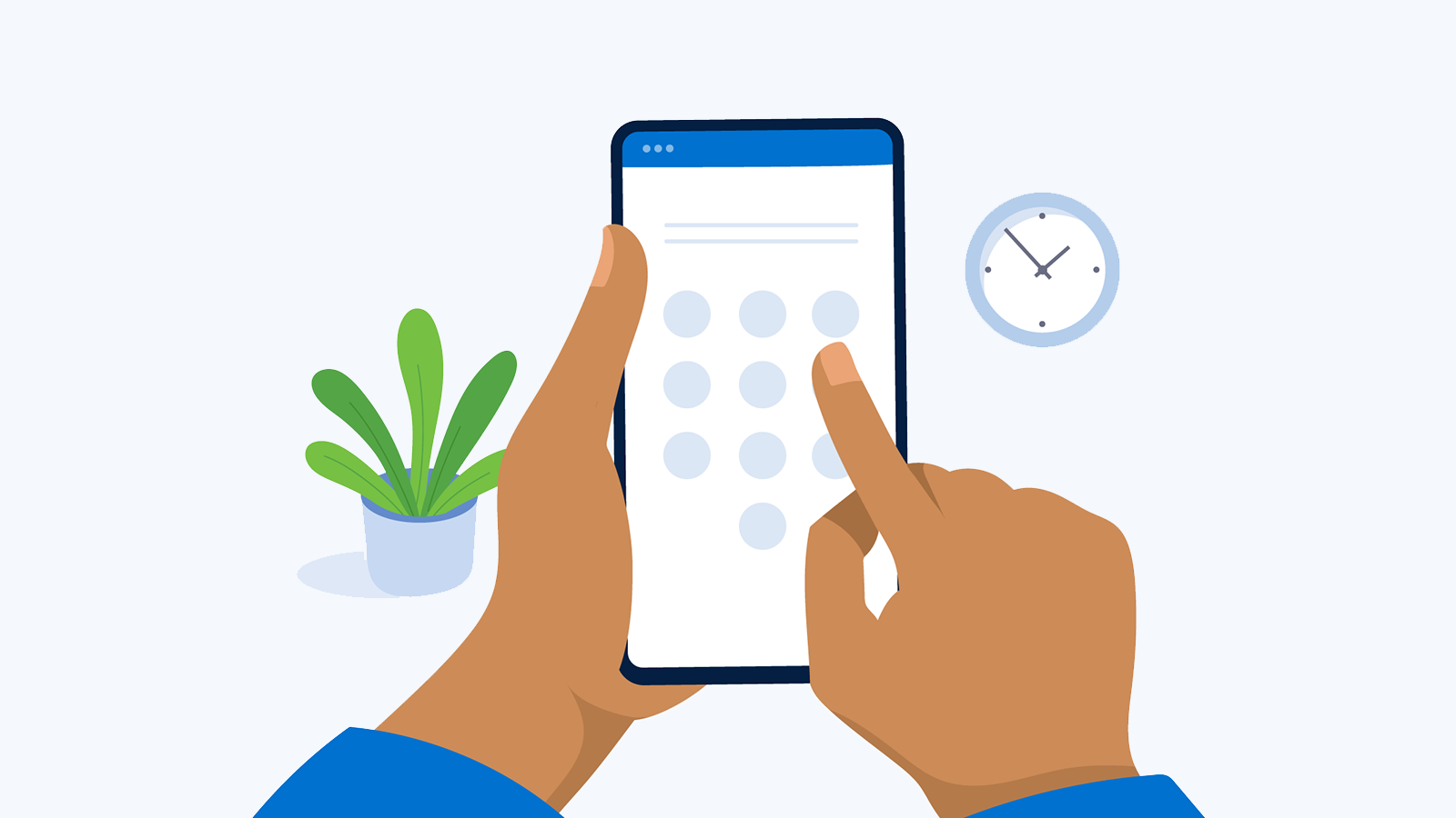 Illustration of a person entering a passcode on a smart phone