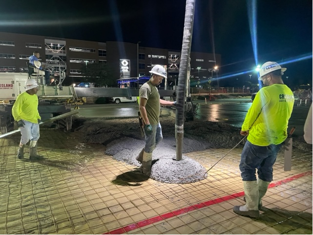 Concrete being poured at Clubhouse in Bentonville, Arkansas