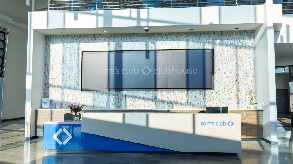 Reception desk inside Clubhouse