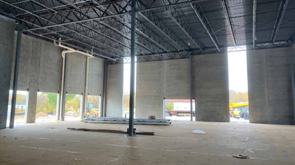 Interior preview of Sam's Clubhouse under construction